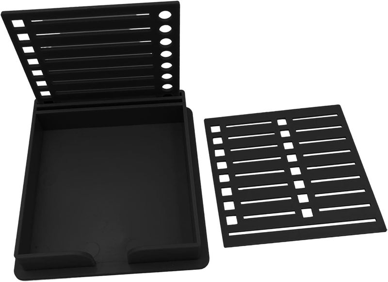 KiBcsLic Sticky Note Holder with Stencil, Sticky Note Dispenser, Note Pad Holder Note Template Organizer for Classroom, Home, Office, Black - Image 1